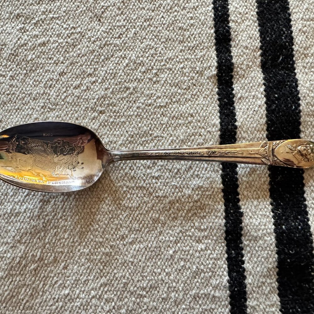 WM Rogers Silver Plate Thomas Jefferson Louisiana Purchase Commemorative Spoon